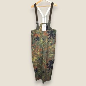 VTG German Military Feuchter Ringelai Camo Waterproof Bib Overalls Green Men 38"